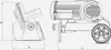 Technical drawing of a slicer with dimensions labeled A, B, and C. Voir les images du produit