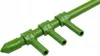 A close-up of a green plastic manifold with multiple outlets. Náhled obrázku produktu