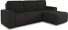 A black sectional sofa with a chaise lounge is shown against a white background. Produktbild-Vorschau
