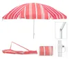 Sonnenschirm rund 1,80m Rot gestreift Polyester knickbar UV Schutz Anteprima dell’immagine prodotto