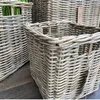 Rattan Pflanzkorb Set 3 Stück Kubu Grau quadratisch mit Produktbild-Vorschau 13