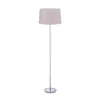 Relaxdays Stehlampe mit Stoffschirm, verchromter Fuß, E27 Produktbild-Vorschau 1