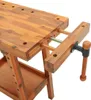 vidaXL Stół warsztatowy z imadłami 92x48x83 cm lite drewno Podgląd zdjęcia produktu 9