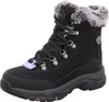 A black winter boot with faux fur trim. Voir les images du produit