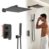 XINZI Zwarte matte inbouw doucheset, douchesysteem met een Productafbeelding-voorbeeld 1