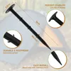 A black plastic tent stake with measurements and feature callouts, set against a blurred background of a tent. Náhled obrázku produktu
