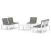 4-tlg. Garten-Lounge-Set mit Kissen Kunststoff Weiß Produktbild-Vorschau 1