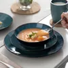 Exquisite Serviesset – 32-teilig – Keramik Grün – Essteller Produktbild-Vorschau 3