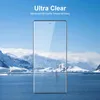 A smartphone screen protector is shown against a backdrop of snowy mountains and a body of water with a sailboat. Produktbild-Vorschau