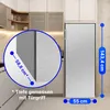 A refrigerator in a kitchen setting, with close-up details and dimensions shown. Produktbild-Vorschau