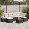 Gartensofa-set mit Kissen 7 pcs Schwarz Poly-Rattan Produktbild-Vorschau 2