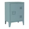 A single gray-blue metal nightstand with a door and ventilation slits. Anteprima dell’immagine prodotto