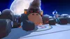 Astro Bot character in a video game scene with a large moon in the background. Podgląd zdjęcia produktu