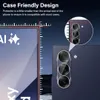 Close-up of a smartphone camera array with a graphic overlay illustrating case-friendly design. Produktbild-Vorschau