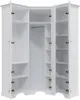 Eckkleiderschrank weiß 137x225 cm 5 Türen mit Spiegel Produktbild-Vorschau 9