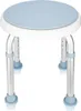 A white and blue adjustable shower stool against a white background. Anteprima dell’immagine prodotto
