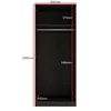 Kleiderschrank zum Schlafzimmer für Kleidung mit Spiegel, Höhe: 200cm, Breite: 80 cm, schwarz Produktbild-Vorschau