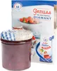 A jar of jam and a box of jam making ingredients are displayed. Voir les images du produit