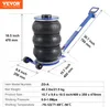 A diagram of a triple bag air jack with dimensions and specifications. Voir les images du produit