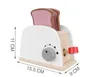 A toy toaster with two slices of toast, shown with dimensions indicated by measurement lines and text. Anteprima dell’immagine prodotto