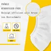 Marketing image showing a close-up of a microfiber pad with text and icons highlighting product features. Produktbild-Vorschau