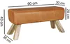 FineBuy Design Sitzbank Turnbock 90cm Cognac Echtleder Produktbild-Vorschau 3
