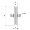 Stahl-Laufrolle Ø140mm (Ø138mm) für Schiebetore, mit 20mm Produktbild-Vorschau 3