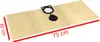 A beige vacuum cleaner bag with dimensions indicated by red arrows and text. Produktbild-Vorschau