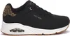 A side view of a black Skechers sneaker with leopard print accents. Anteprima dell’immagine prodotto