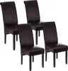 Four brown dining chairs are arranged in a group against a white background. Náhled obrázku produktu