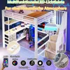 Flieks Etagenbett 140x200cm mit Led, Hochbett Jugendbett Produktbild-Vorschau 6