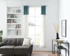 A living room scene with a sofa, bookshelf, and window with curtains. Produktbild-Vorschau