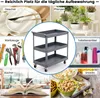 3-poschodový kovový vozík na kolieskach s ergonomickou Náhľad obrázku produktu 3
