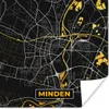 MuchoWow® Poster Gold - Deutschland - Karte - Minden 50x50 Produktbild-Vorschau 1