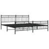 Bettgestell mit Kopf- und Fußteil Metall Schwarz 193x203 cm Produktbild-Vorschau 3
