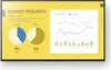 A digital display showing market research data with charts and graphs. Produktbild-Vorschau
