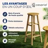 CASARIA® Set di 2 Sgabelli da Bar in Legno D'acacia Altezza Anteprima dell’immagine prodotto 8