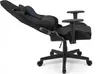 A gaming chair is shown from a side angle, reclined. Produktbild-Vorschau