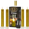 Stabkerzen LED mit Timer GOLD 6 Stück Indoor 6 Stunden Produktbild-Vorschau 1