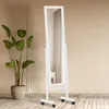 A full-length mirror on a stand with wheels, placed next to a potted plant in a room with light-colored walls and wooden flooring. Anteprima dell’immagine prodotto