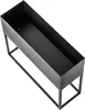 A black rectangular planter on a stand, shown from a high angle. Produktbild-Vorschau
