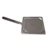 A stainless steel drip pan with a handle, isolated on a white background. Produktbild-Vorschau