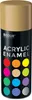 A spray can of Biodur Acrylic Enamel paint, showing the brand name, product type, and a grid of color swatches. Produktbild-Vorschau