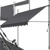 Three gray awnings are shown against a white background. The largest awning is in the foreground, angled towards the viewer. Two smaller awnings are visible behind it, also angled. Produktbild-Vorschau