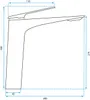 A technical drawing of a faucet with dimensions indicated. Anteprima dell’immagine prodotto
