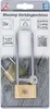 A product package for a brass padlock with an extra-long shackle. Anteprima dell’immagine prodotto