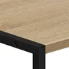 Close-up of a wooden shelf with black metal framing. Produktbild-Vorschau