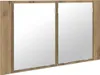 vidaXL Badezimmerspiegelschrank mit Tür Artisan-Eiche 80 x Produktbild-Vorschau 5