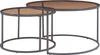 Two nesting round coffee tables with metal frames and brown glass tops, shown against a white background. Náhľad obrázku produktu