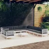 vidaXL 12-tlg. Garten-Lounge-Set mit Kissen Weiß Massivholz Produktbild-Vorschau 2